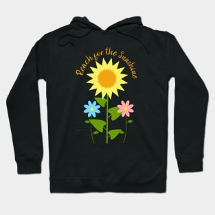 Reach for the Sunshine with Sunflower and Small Flowers Hoodie